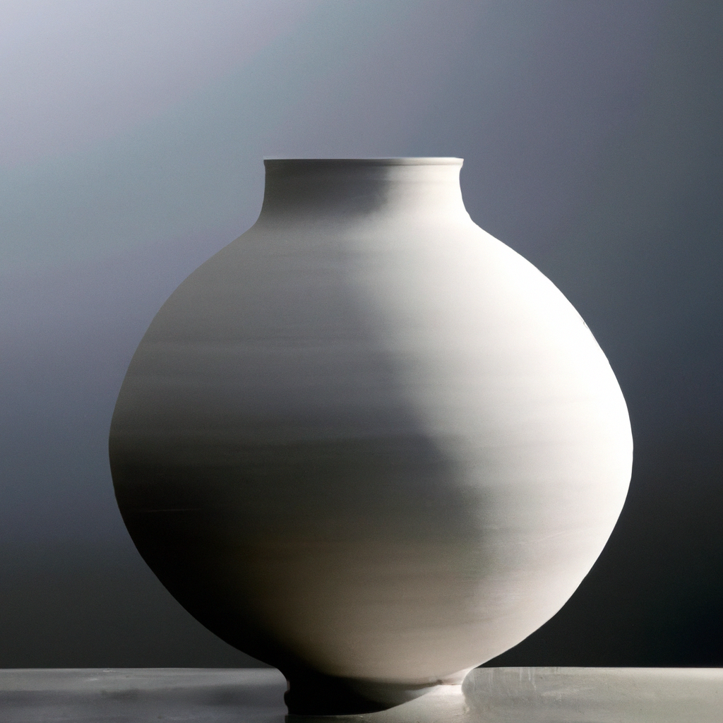 Vase en porcelaine en cours avec technique au colombin